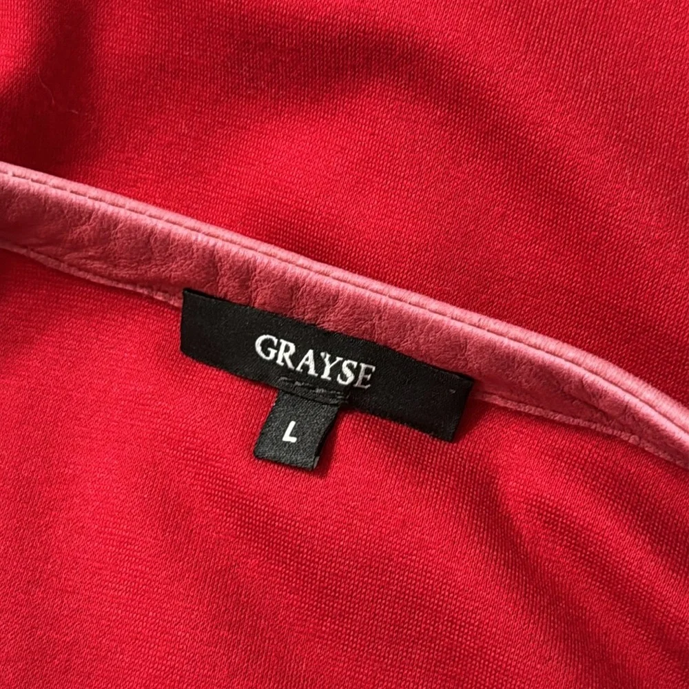 Grayse Ombré Red Leather Blazer‎